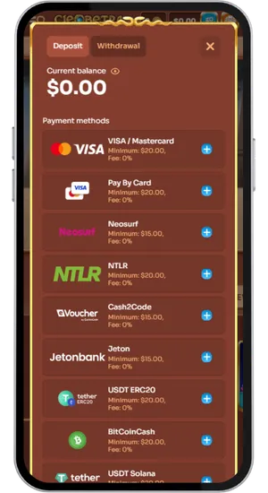 Making a first deposit of AUD30 to activate the welcome bonus or AUD10 to start playing at Cleobetra